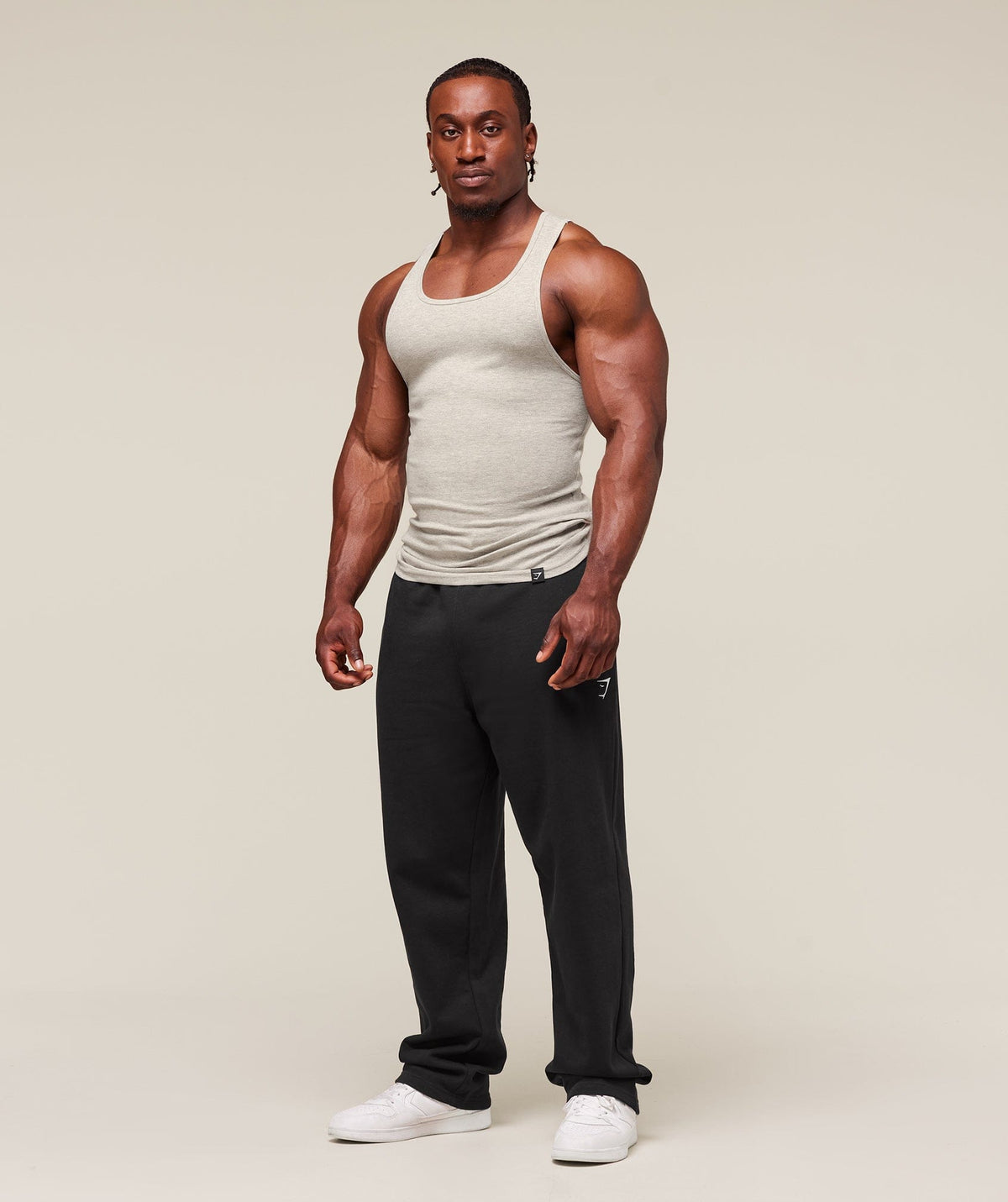 Gymshark Ribbed Tank 3pk - White/Black/Stone Grey Marl