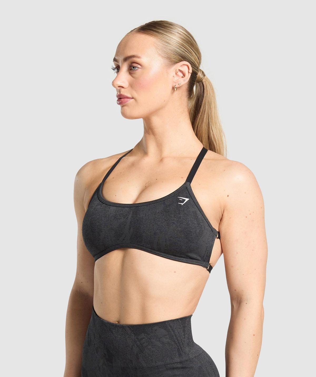 Gymshark Adapt Camo Cross Back Sports Bra - Asphalt Grey/Black