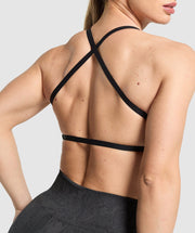 Gymshark Adapt Camo Cross Back Sports Bra - Asphalt Grey/Black