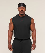 Gymshark Power Cut Off Tank - Black/Conditioning Red