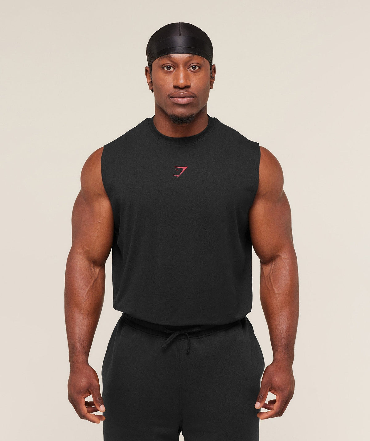 Gymshark Power Cut Off Tank - Black/Conditioning Red