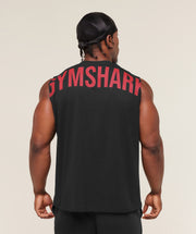 Gymshark Power Cut Off Tank - Black/Conditioning Red