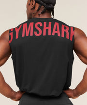 Gymshark Power Cut Off Tank - Black/Conditioning Red