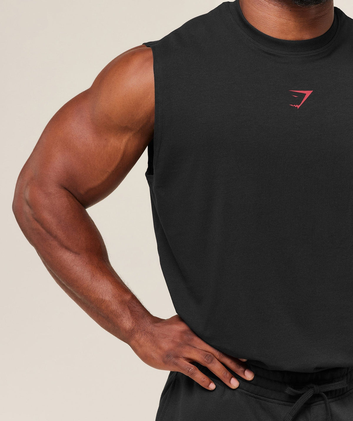Gymshark Power Cut Off Tank - Black/Conditioning Red