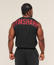 Gymshark Power Cut Off Tank - Black/Conditioning Red