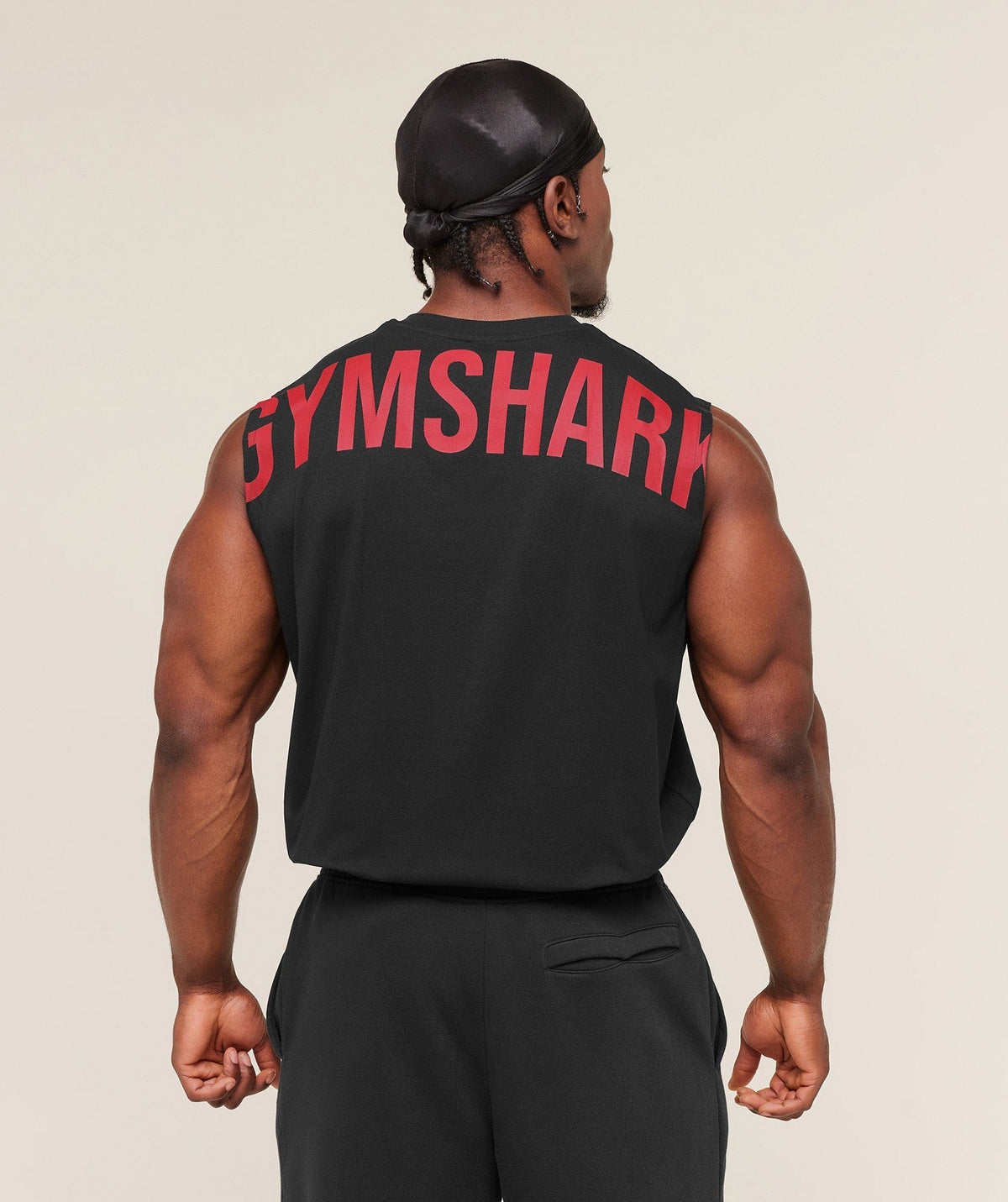 Gymshark Power Cut Off Tank - Black/Conditioning Red