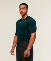 Gymshark Element Baselayer T-Shirt - Deep Petrol Blue/Sorbet Yellow