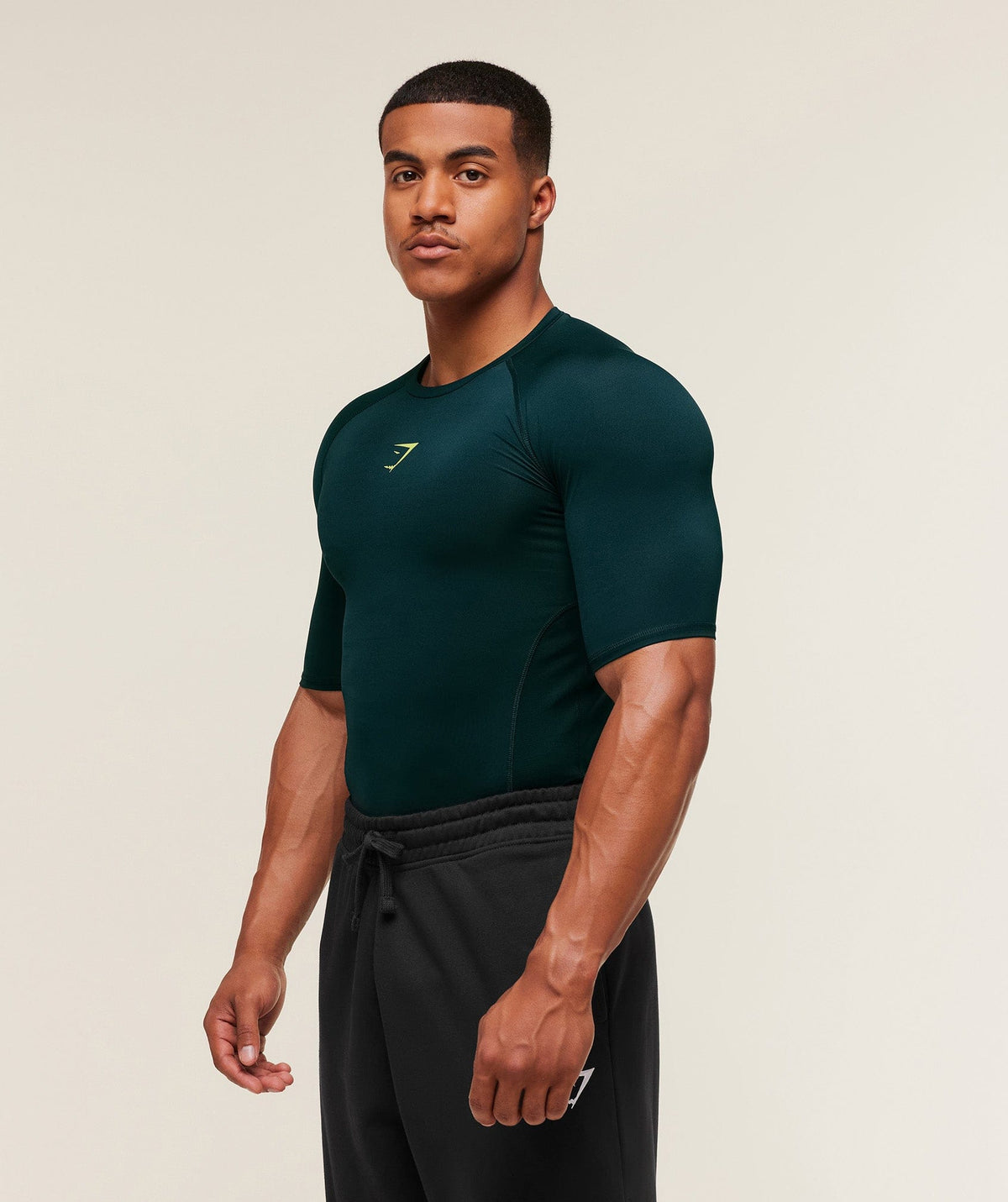 Gymshark Element Baselayer T-Shirt - Deep Petrol Blue/Sorbet Yellow
