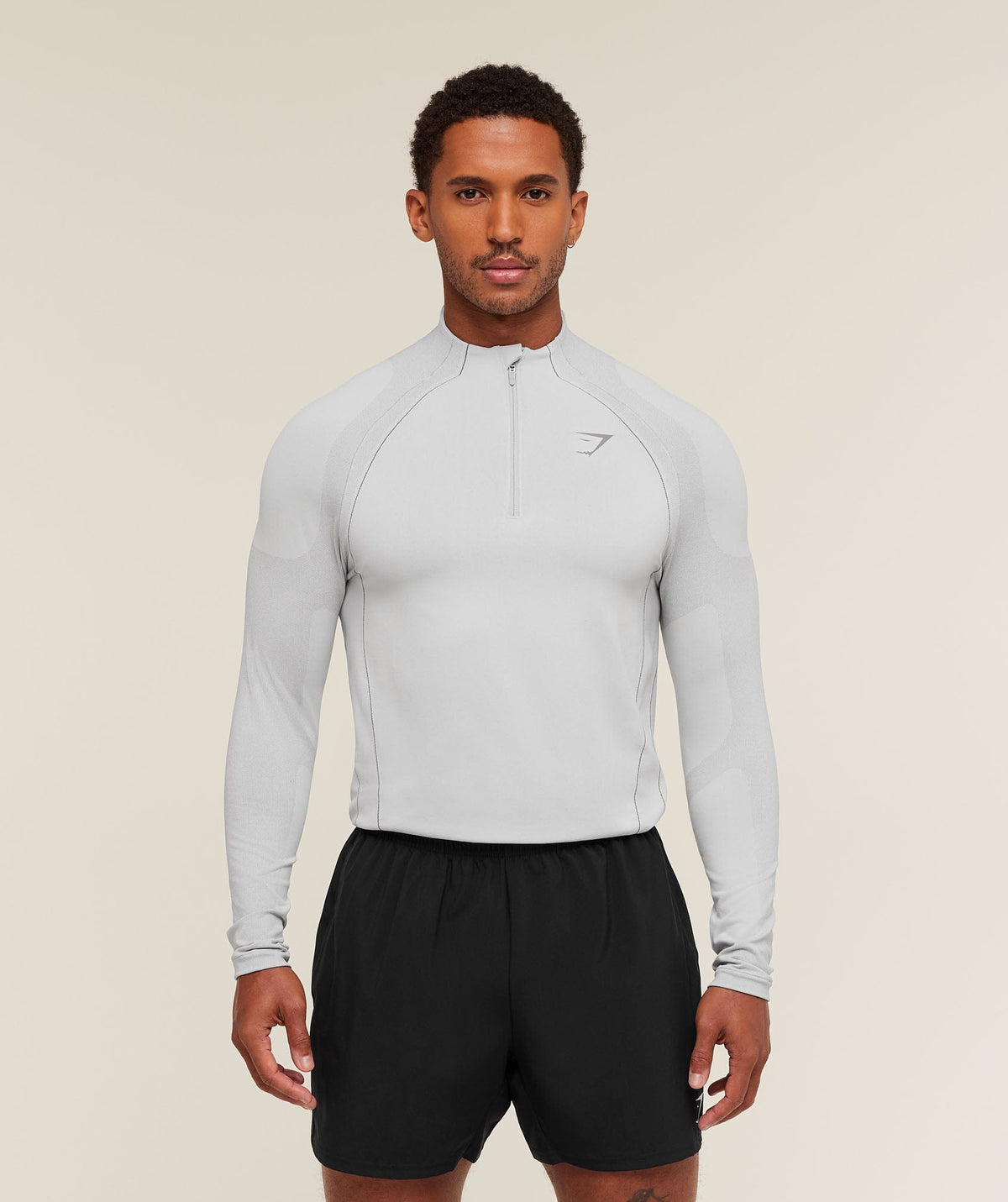 Gymshark Apex Seamless 1/4 Zip - Light Grey/Medium Grey