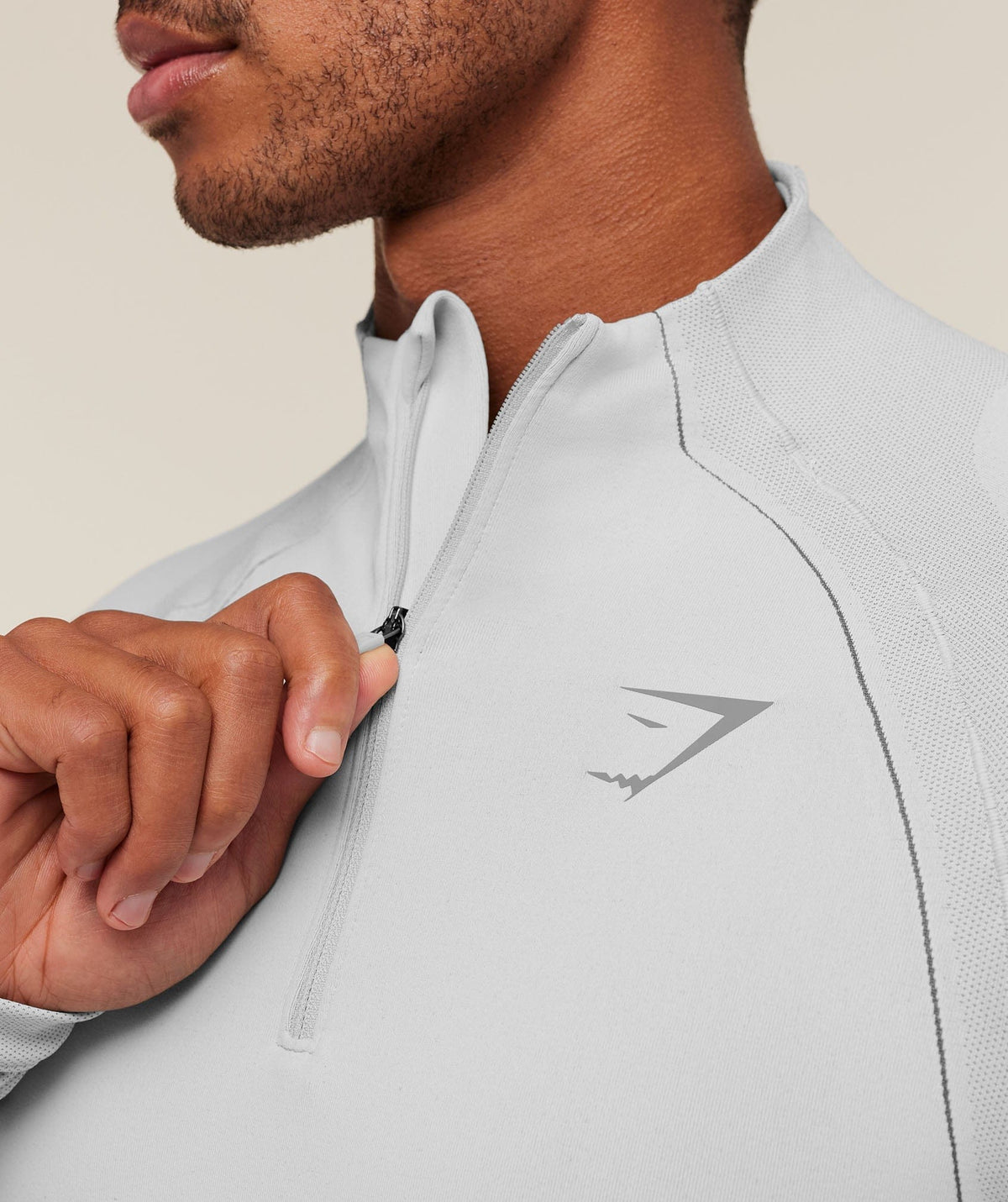 Gymshark Apex Seamless 1/4 Zip - Light Grey/Medium Grey