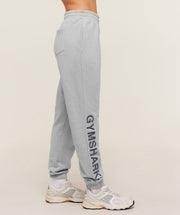 Gymshark Embroidered Logo Joggers - Light Grey Core Marl