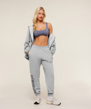 Gymshark Embroidered Logo Joggers - Light Grey Core Marl