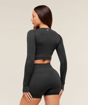 Gymshark Vital Crop Top - Black Marl