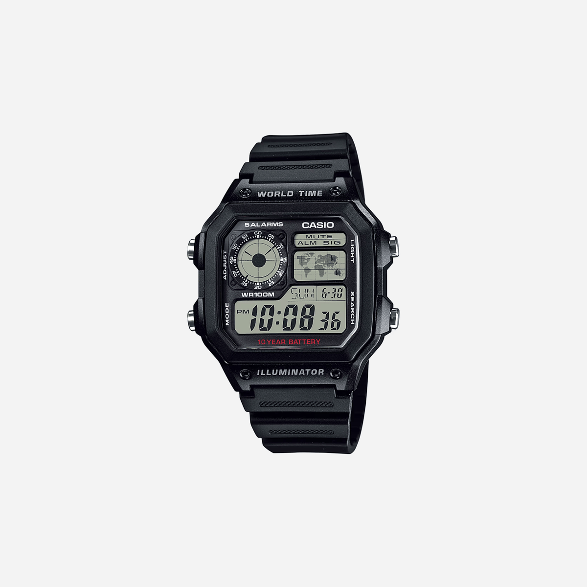 Casio Youth AE-1200WH-1AVDF Quartz Black Dial Digital Resin Watch