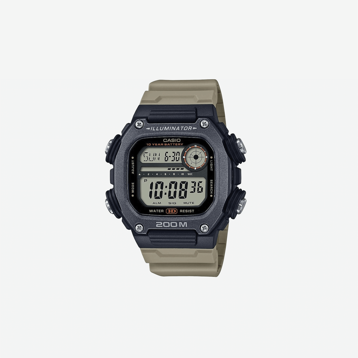 Casio DW-291HX-5AV Green Resin Strap with Black Dial 200M Water Resistant Digital Quartz Watch