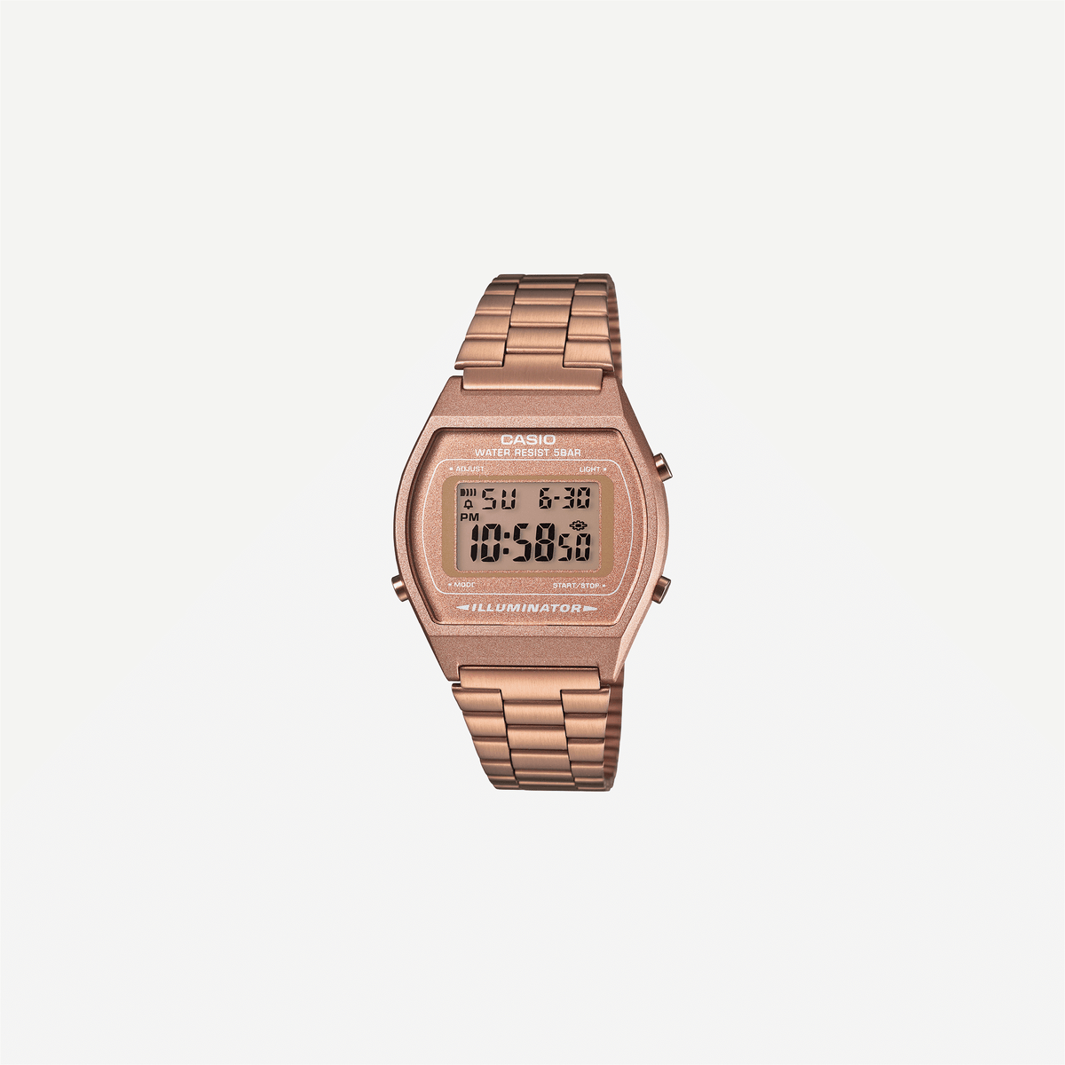 Casio Vintage B640WC-5ADF Quartz Rose Gold Dial Digital Stainless Steel Watch