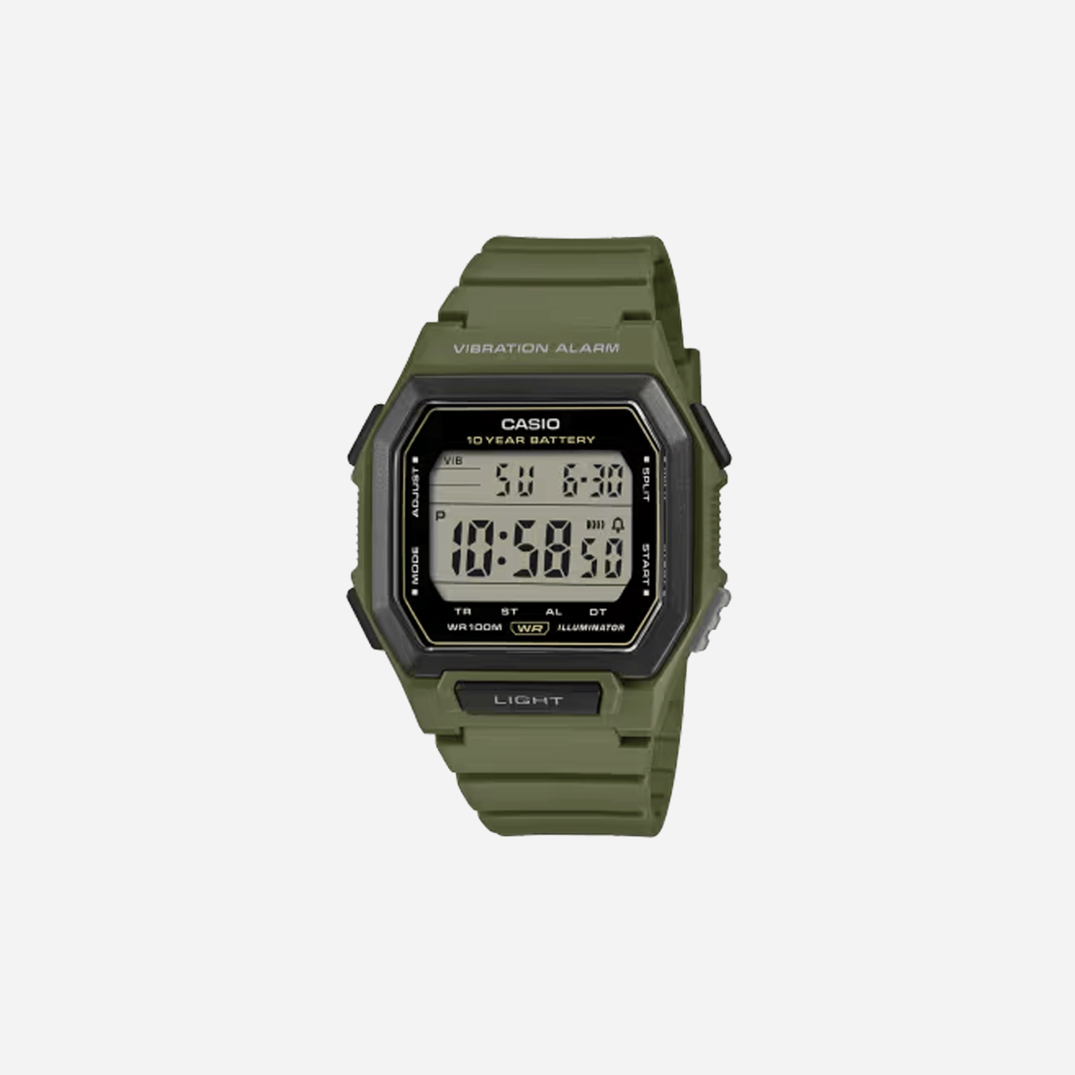 Casio W-738H-3AV Digital Green Resin Strap Watch