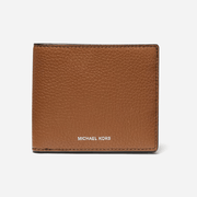 Michael Kors Hudson Pebbled Leather Billfold Wallet Brown
