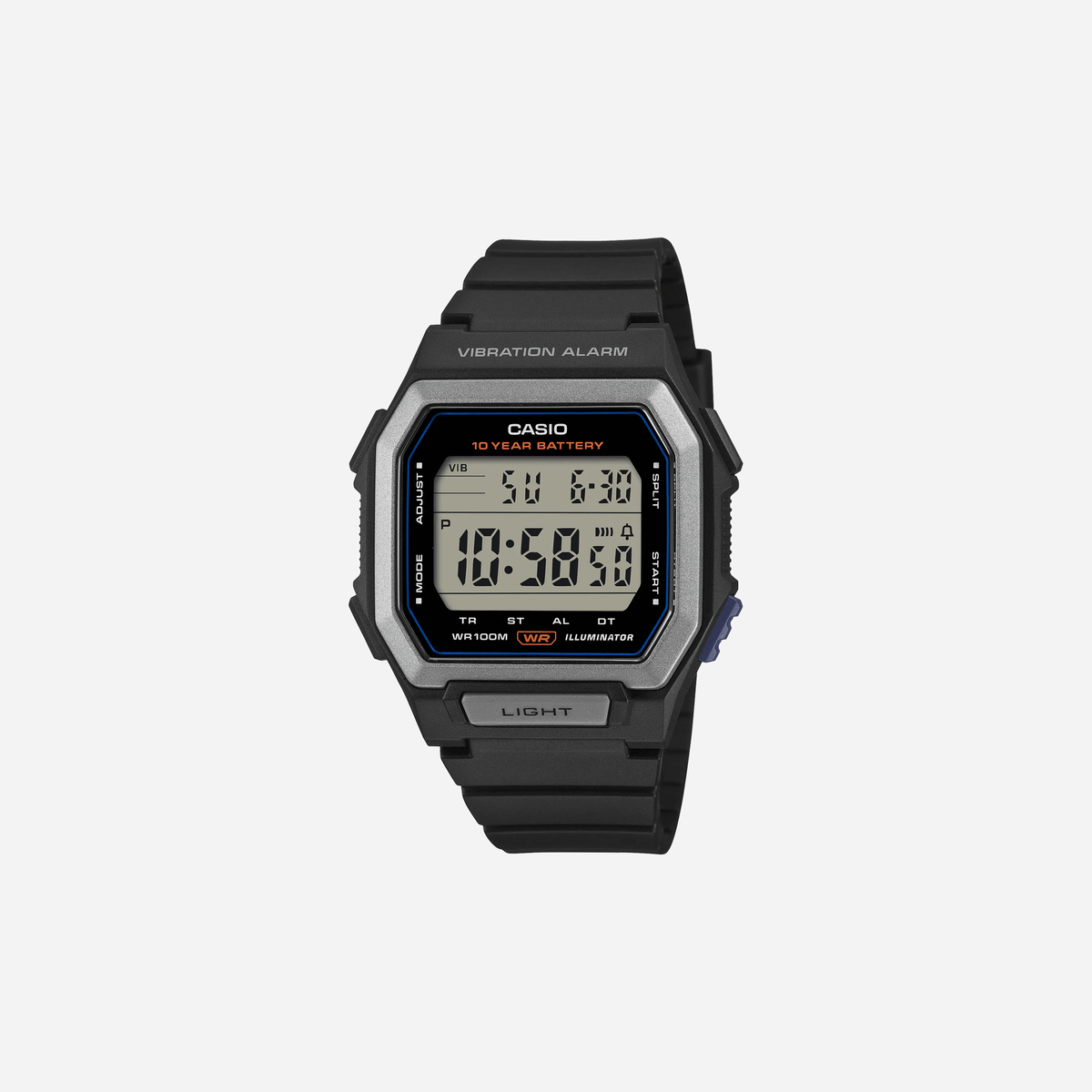 Casio W-738H-1AV Digital Black Resin Strap Watch