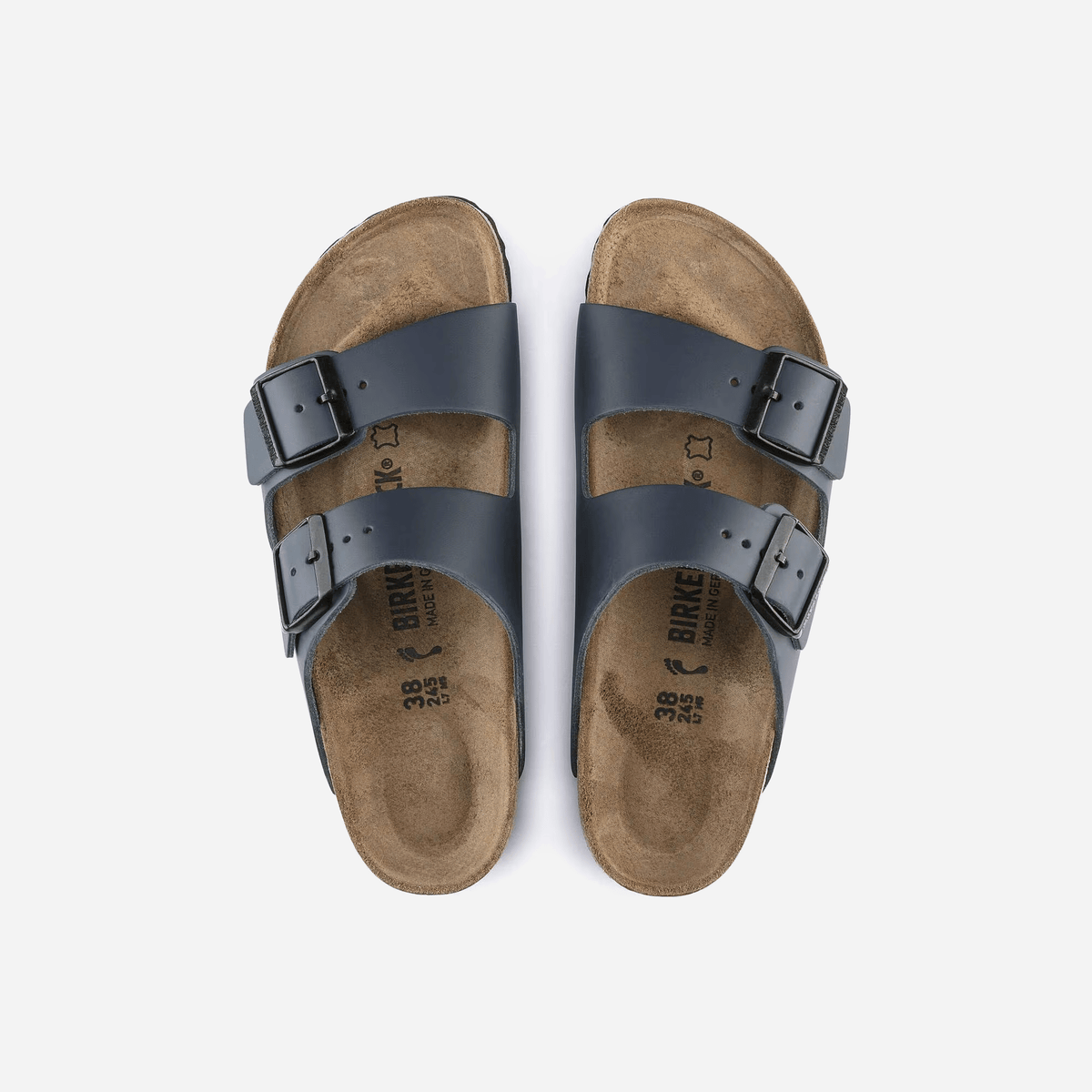 Birkenstock Arizona Natural Leather Blue Regular Fit