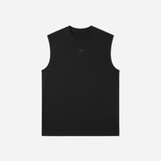 Gymshark Power Cut Off Tank Black/Asphalt Grey Oversized Fit