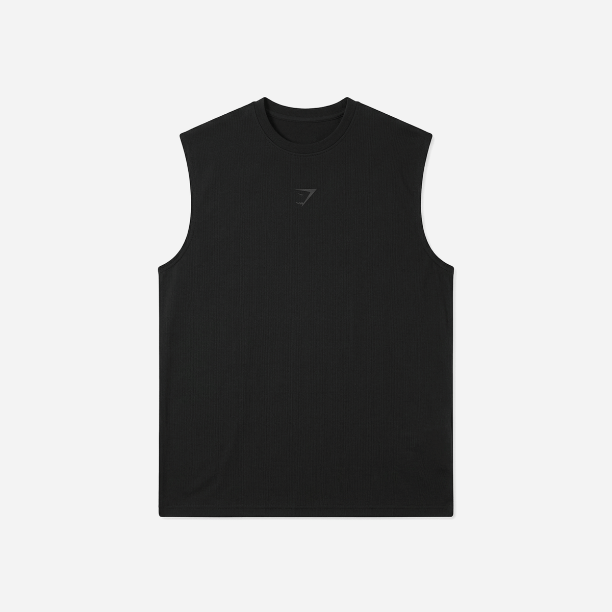 Gymshark Power Cut Off Tank Black/Asphalt Grey Oversized Fit