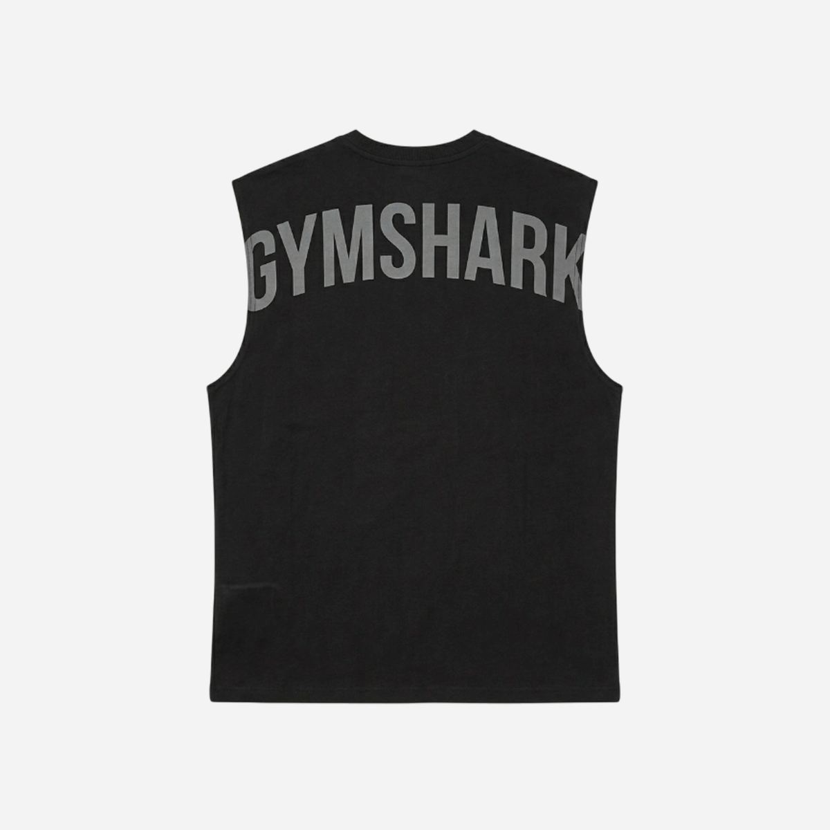 Gymshark Power Cut Off Tank Black/Asphalt Grey Oversized Fit
