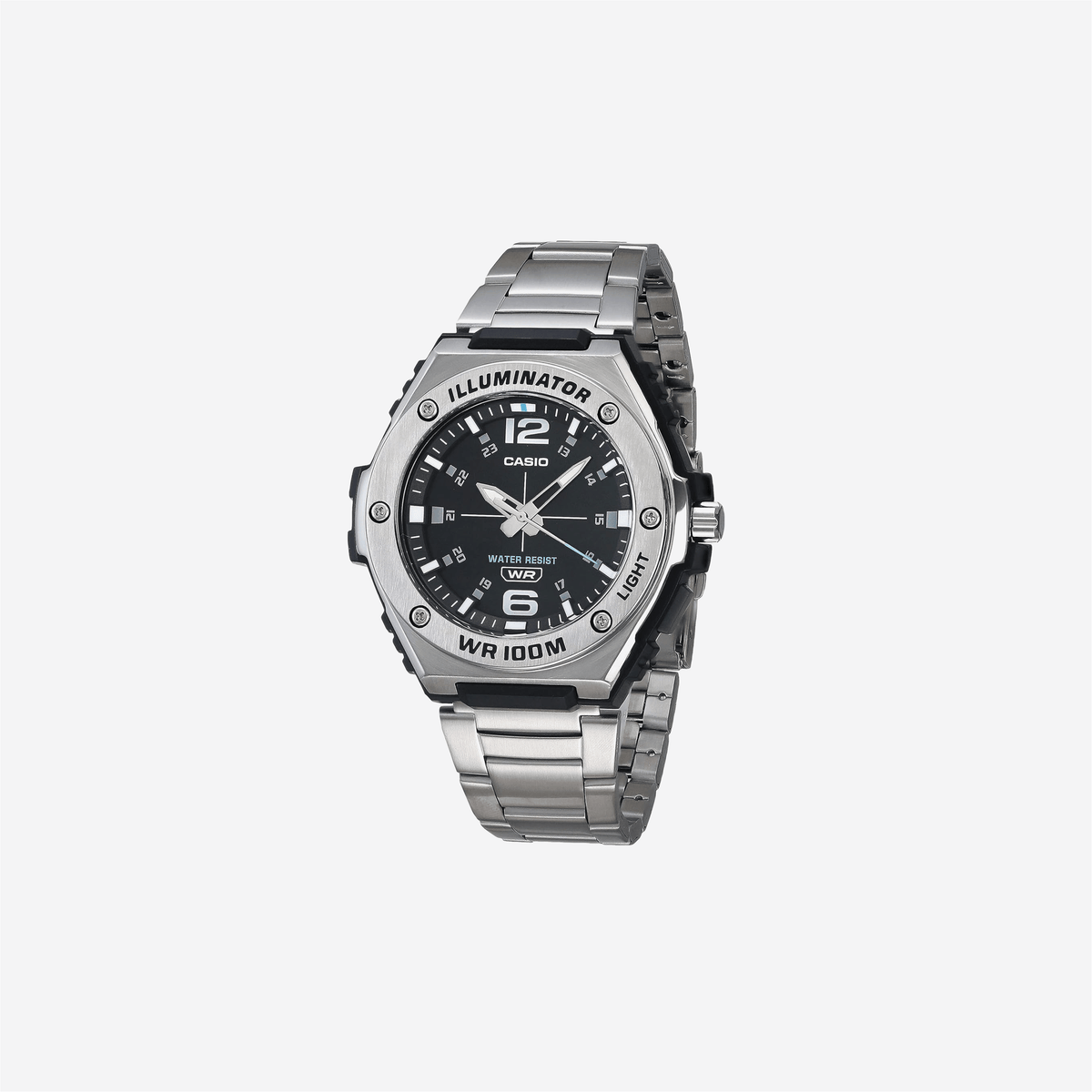 Casio MWA100H Series / Analog Watch /100M WR / Stainless Steel Bezel / LED Illuminator Backlight with Afterglow / Resin Band / 3 Hands (HR, MIN, SEC) / 3 Year Battery