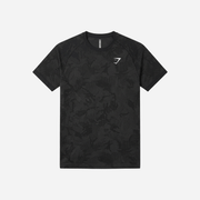 Gymshark Geo Seamless T-Shirt Slim Fit Black/Charcoal Grey