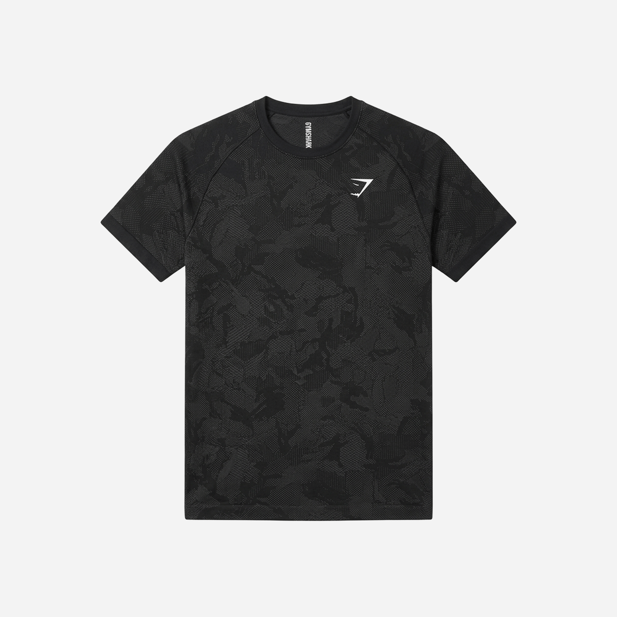 Gymshark Geo Seamless T-Shirt Slim Fit Black/Charcoal Grey
