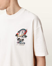 ALL SAINTS Snakepit Oversized Short Sleeve Graphic Chalk White T-Shirt