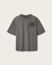 ALL SAINTS Insignia Short Sleeve Cotton Washed Black T-Shirt