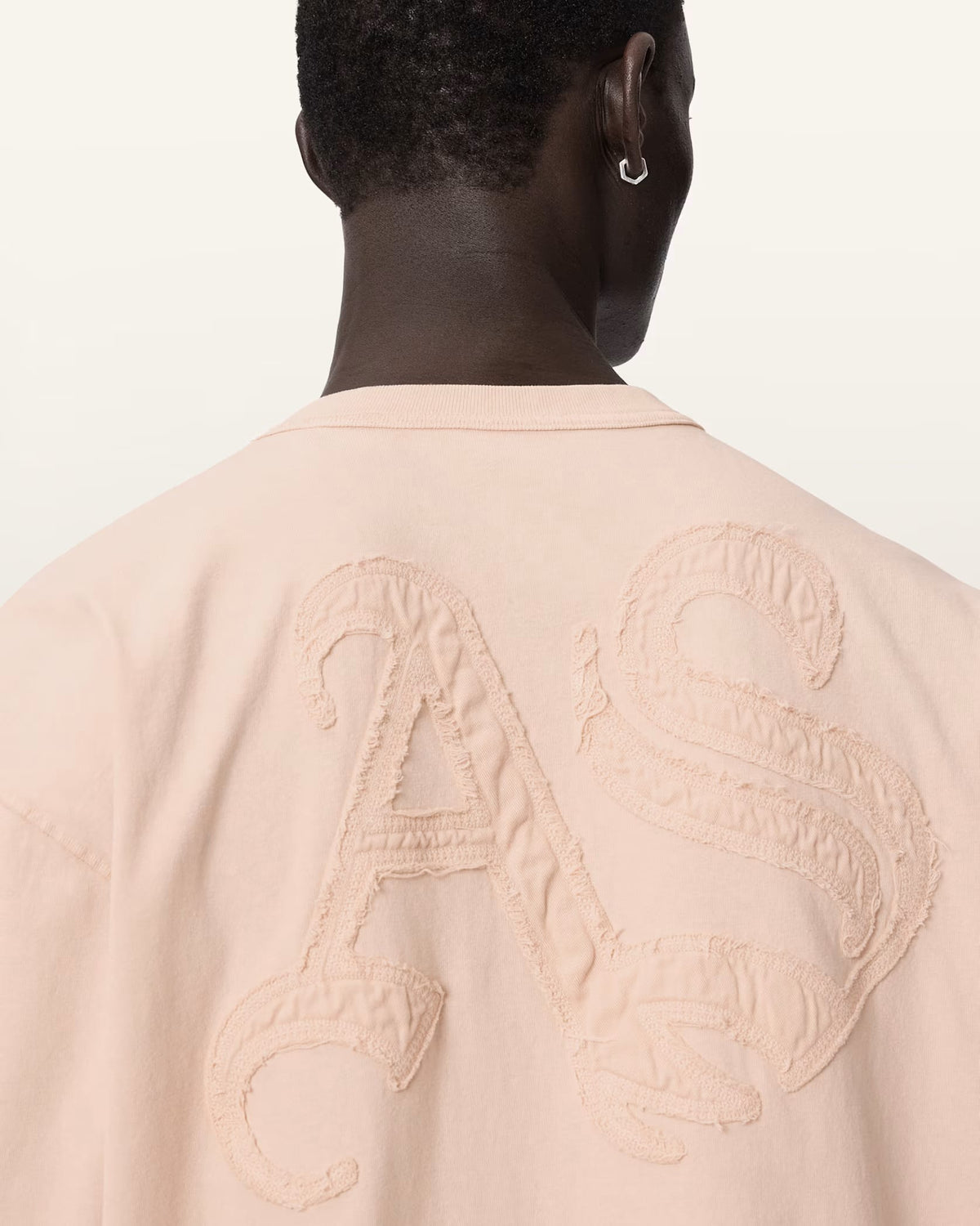 ALL SAINTS Insignia Short Sleeve Cotton Crystal Pink T-Shirt
