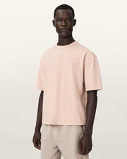 ALL SAINTS Insignia Short Sleeve Cotton Crystal Pink T-Shirt