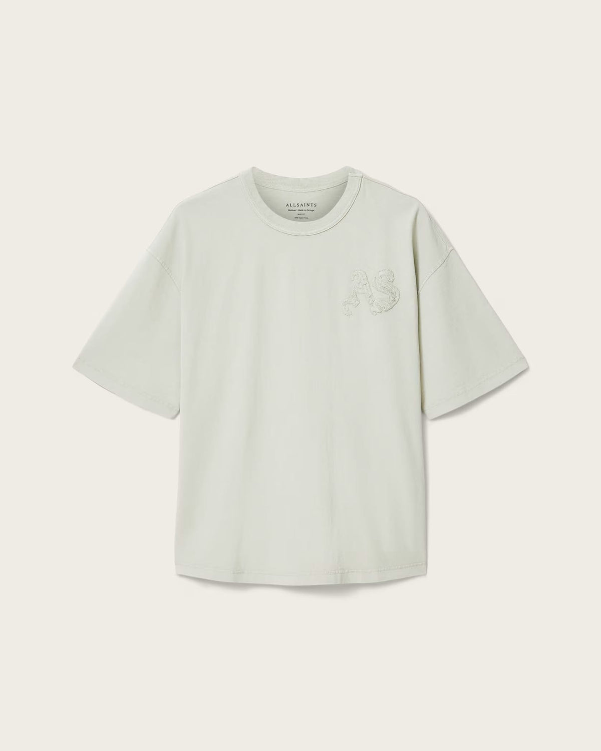 ALL SAINTS Insignia Short Sleeve Cotton Sea Green T-Shirt
