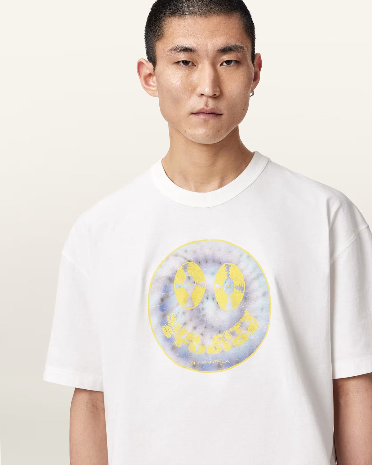 ALL SAINTS Spun Out Boxy Short Sleeve Graphic Chalk White T-Shirt