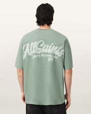 ALL SAINTS Odyssey Oversized Short Sleeve Crew Spring Green T-Shirt