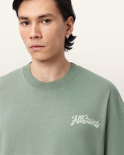 ALL SAINTS Odyssey Oversized Short Sleeve Crew Spring Green T-Shirt
