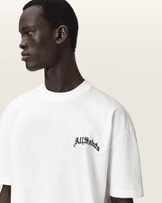 ALL SAINTS Descent Oversized Graphic Ashen White T-Shirt