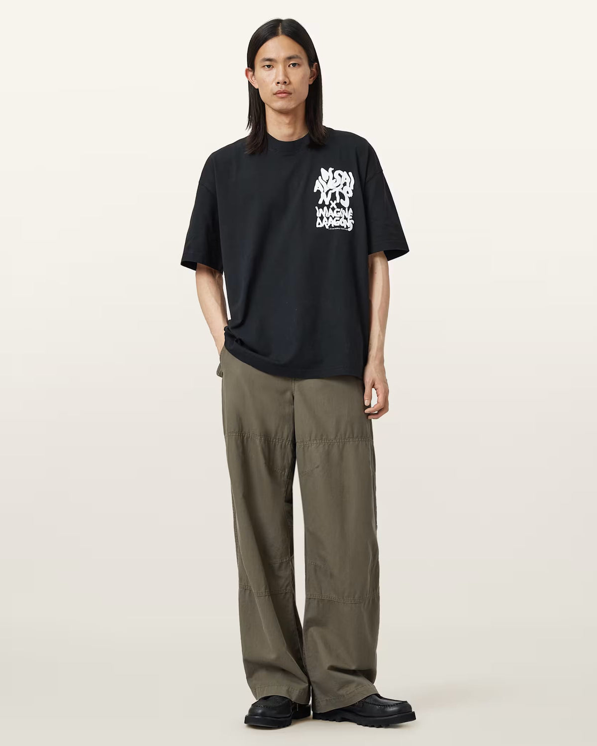 ALL SAINTS Imagine Dragons Drogando Jet Black T-Shirt