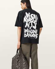 ALL SAINTS Imagine Dragons Drogando Jet Black T-Shirt