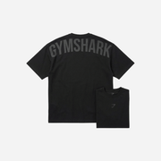 Gymshark Power T-Shirt Black/Asphalt Grey Oversized Fit