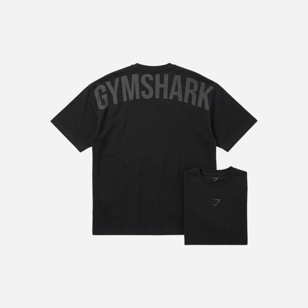 Gymshark Power T-Shirt Black/Asphalt Grey Oversized Fit