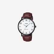 Casio Enticer MTP-VT03BL-7BDF Quartz White Dial Analog Leather Watch