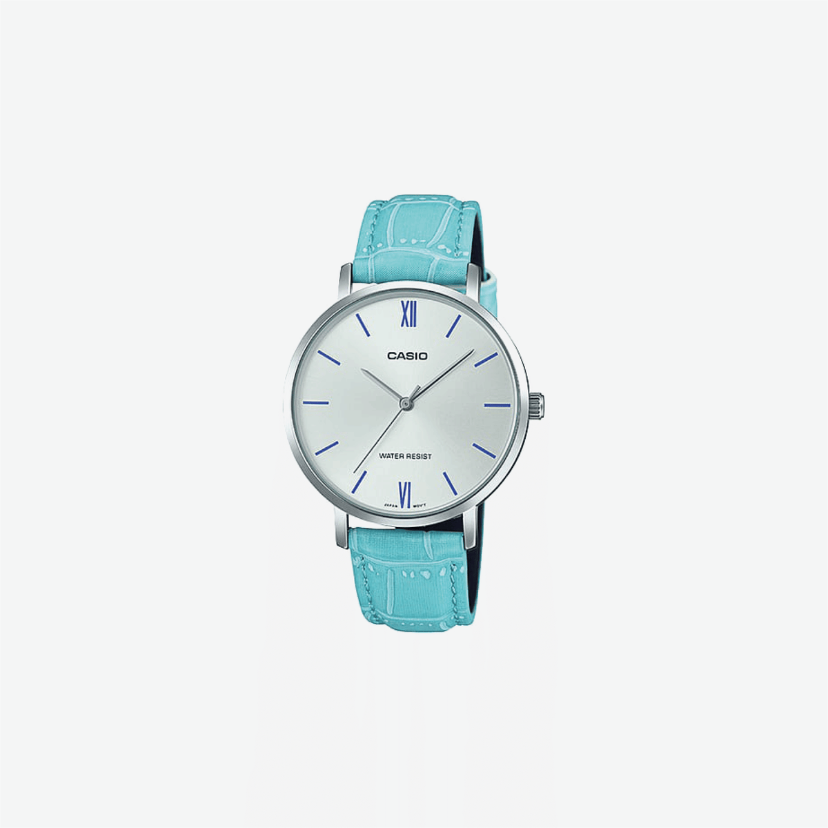 Casio Enticer LTP-VT01L-7B3UDF Quartz Silver Dial Analog Blue Leather Strap Watch