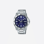 Casio MTP-VD01D-2EV Enticer Stainless Steel Blue Dial Casual Analog Sporty Watch
