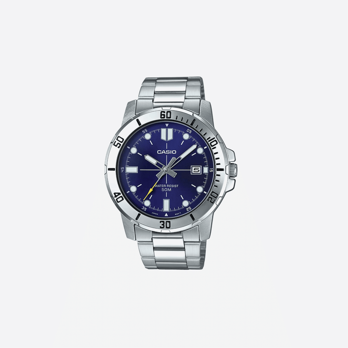 Casio MTP-VD01D-2EV Enticer Stainless Steel Blue Dial Casual Analog Sporty Watch