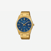 Casio MTP-VD03G-2A Standard Gold Tone Stainless Steel Blue Dial Analog Watch