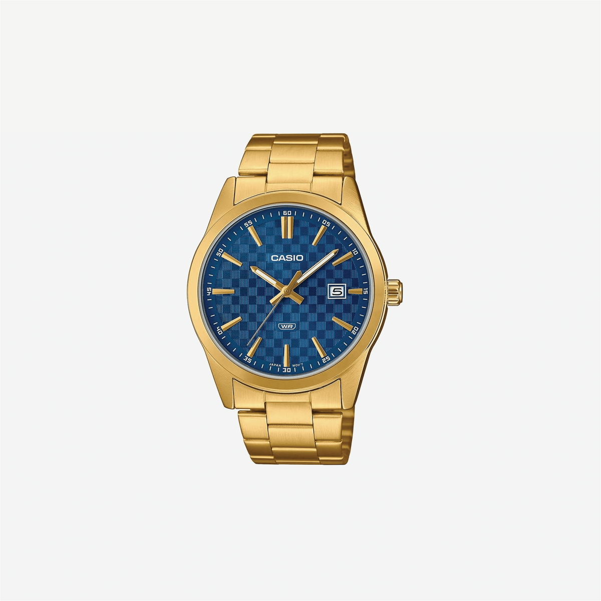 Casio MTP-VD03G-2A Standard Gold Tone Stainless Steel Blue Dial Analog Watch