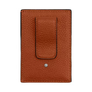 Coach Card Case With Money Clip in Silver Amber Brown